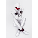 Anonymo Bandage Set - Zestaw do Bondage z Mankietami na Rzepy i Pasami pod Materac, Poliester, Czerwono-Czarny, 0,15 kg - 2