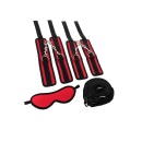 Anonymo Bandage Set - Zestaw do Bondage z Mankietami na Rzepy i Pasami pod Materac, Poliester, Czerwono-Czarny, 0,15 kg - 4