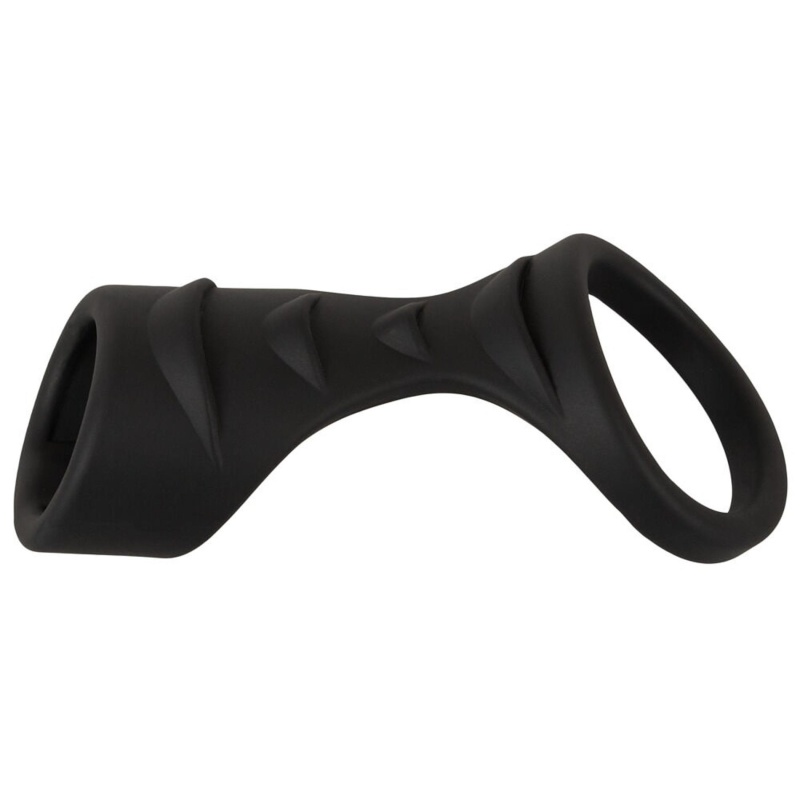 Mankiet na penisa z pierścieniem na jądra Erecto - ultraelastyczny płynny silikon, długość 8 cm, Ø 3/4,2 cm - 3