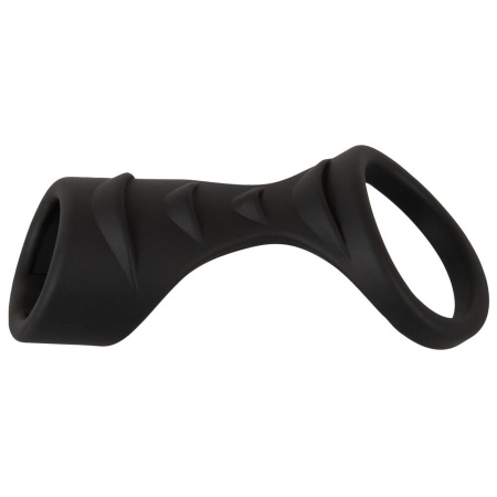 Mankiet na penisa z pierścieniem na jądra Erecto - ultraelastyczny płynny silikon, długość 8 cm, Ø 3/4,2 cm - 3