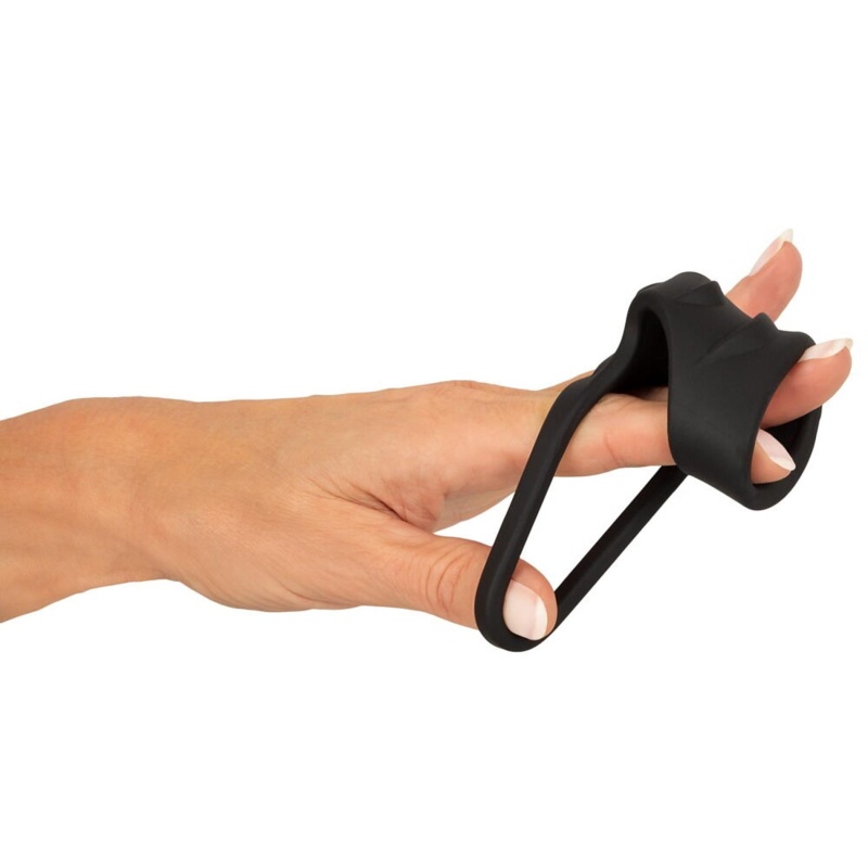 Mankiet na penisa z pierścieniem na jądra Erecto - ultraelastyczny płynny silikon, długość 8 cm, Ø 3/4,2 cm - 7