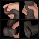 Dwuwarstwowe silikonowe dildo z giętką ramką 40,6 cm - Czarny - 1