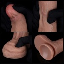 Dildo Dwustrefowy Silikonowy 22 cm Beżowy - 1