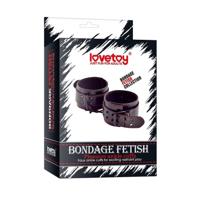 Kajdanki na kostki Pleasure – regulowane 16,5-25,4 cm, czarne - 1