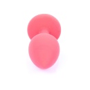 Biżuteria analna Jewellery Red Silicone Plug Small - anatomiczny korek silikonowy z kamieniem w kształcie diamentu, 7 cm x 2,7 c - 4