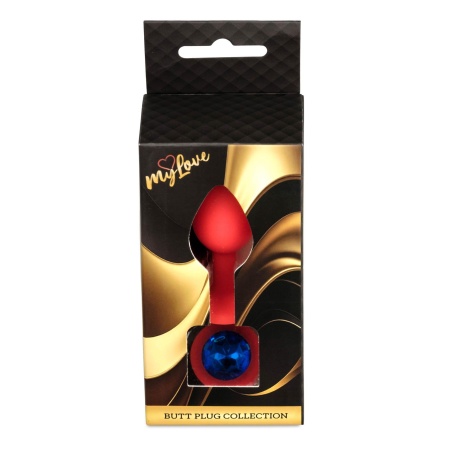 Biżuteria analna Jewellery Red Silicone Plug Small - anatomiczny korek silikonowy z kamieniem w kształcie diamentu, 7 cm x 2,7 c - 9