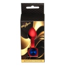 Biżuteria analna Jewellery Red Silicone Plug Small - anatomiczny korek silikonowy z kamieniem w kształcie diamentu, 7 cm x 2,7 c - 9