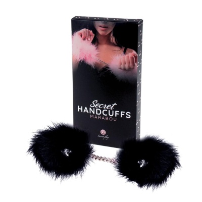 BLACK MARABOU HANDCUFFS - 1