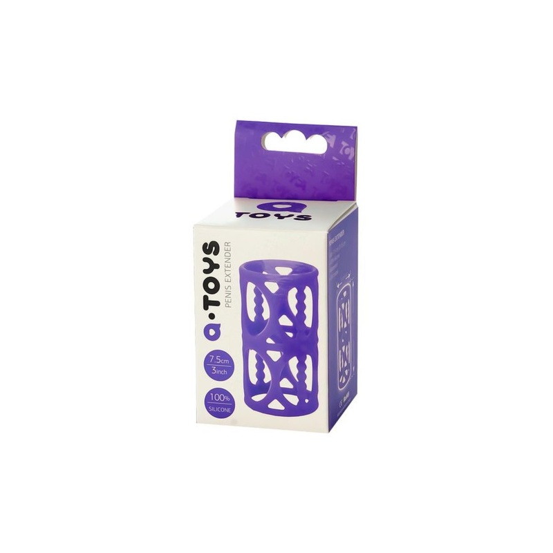 Penis Sleeve - reliefowa nakładka na penisa z silikonu, fioletowa, 7,5 cm - 5