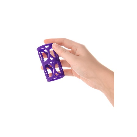 Penis Sleeve - reliefowa nakładka na penisa z silikonu, fioletowa, 7,5 cm - 7