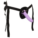 Zestaw Strap-On 4-częściowy - 3 wymienne dilda S/M/L z przyssawką i regulowaną uprzężą, średnice 2,8-4,2 cm - 9