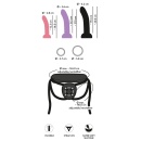 Zestaw Strap-On 4-częściowy - 3 wymienne dilda S/M/L z przyssawką i regulowaną uprzężą, średnice 2,8-4,2 cm - 11