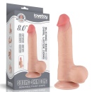 Dildo Sliding Skin Dual Layer Dong 20 cm różowy z przyssawką - 1