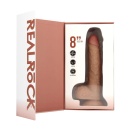 Wibrator obrotowo-wibracyjny z jądrami i przyssawką, model Straight Cock with Balls, 20,5 cm, kolor Tan - 7