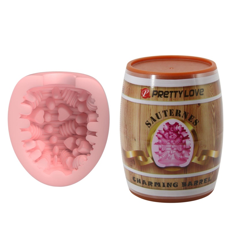 Masturbator Sauterne Charming Barrel - miękki TPR w kształcie beczki, manualny, 6,7 × 5,4 cm - 1
