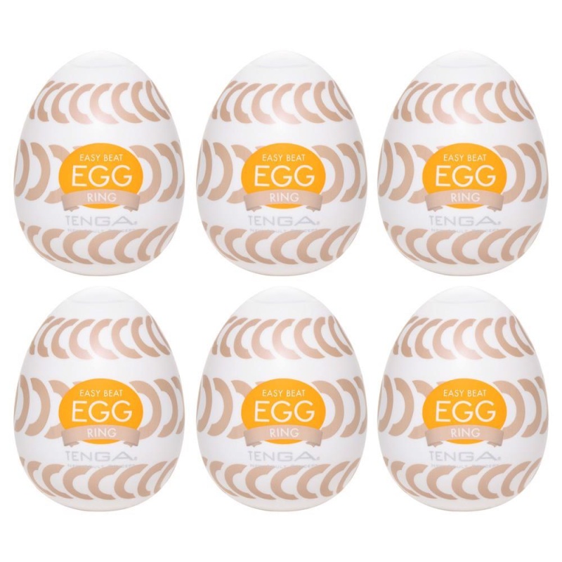 Egg Ring - jednorazowy masturbator męski, rozciągliwy TPE, długość 7 cm, zestaw 6 szt. - 1
