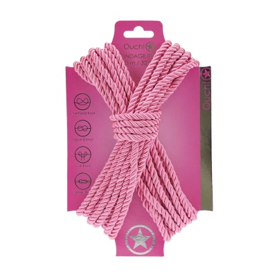 Polyester Bondage Rope - 32.8 ft / 10 m - Pink - 1