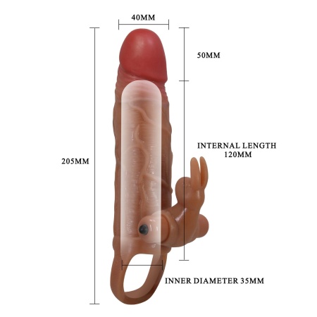 Nakładka na penisa Osmar z wibracjami, 20,5 cm - 7