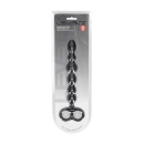 Beaded Silicone Anal Probe with Double Loop - Black - 1