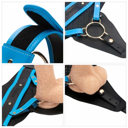 Wibrujący zestaw strap-on 21,5 cm XS/S/M nude - 24