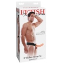 Strap-on z pustym dildo FFS 8 Hollow Light – regulowany pas elastyczny, 20 cm, kanał wewnętrzny 4 cm - 1