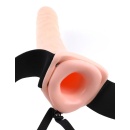 Strap-on z pustym dildo FFS 8 Hollow Light – regulowany pas elastyczny, 20 cm, kanał wewnętrzny 4 cm - 3