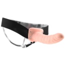 Strap-on z pustym dildo FFS 8 Hollow Light – regulowany pas elastyczny, 20 cm, kanał wewnętrzny 4 cm - 4