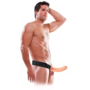 Strap-on z pustym dildo FFS 8 Hollow Light – regulowany pas elastyczny, 20 cm, kanał wewnętrzny 4 cm - 6