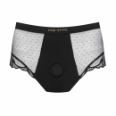 Harness Divine XL Black - shorty o wysokiej talii z elastycznym silikonowym ringiem, obwód pasa 79-84 cm - 1
