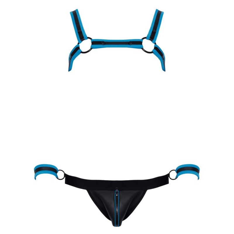 Men's Jock set black/blue 2XL - 6