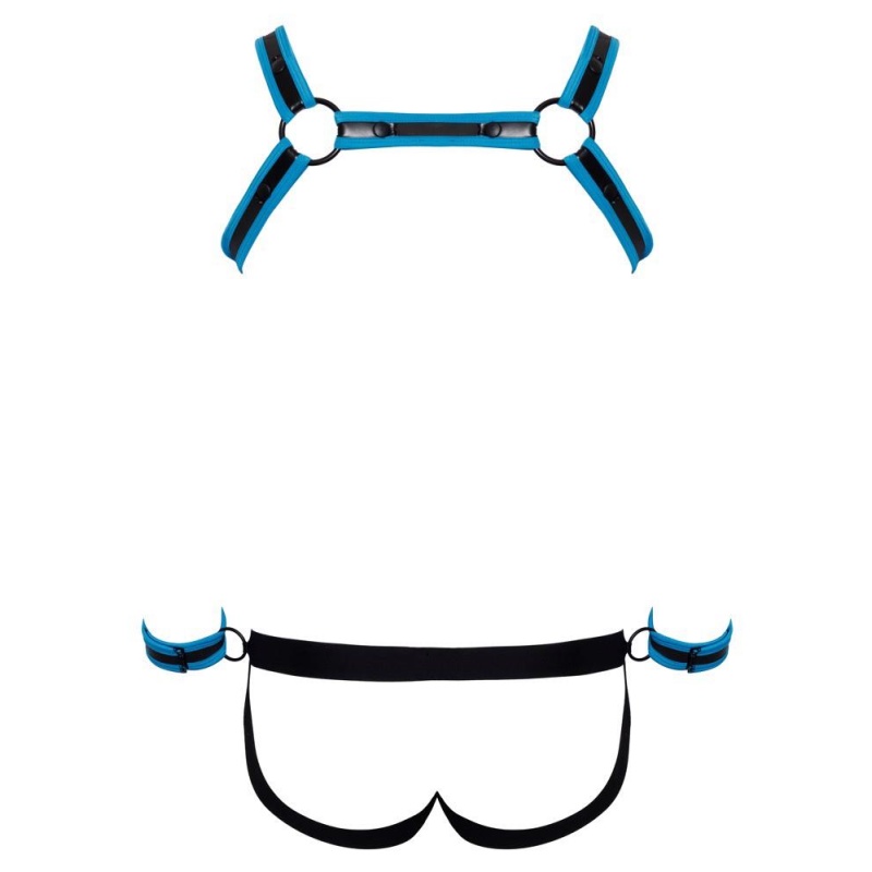 Men's Jock set black/blue 2XL - 7