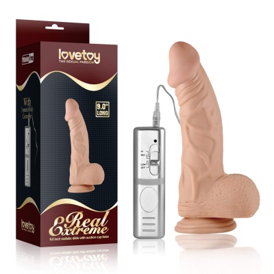 Wibrator Real Extreme PVC 22,9 cm z przyssawką, cielisty - 1
