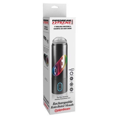 Masturbator rotacyjny Roto-Bator Mouth – 9 trybów obrotu, otwór ustny, zmiana kierunku, długość 24,1 cm - 1