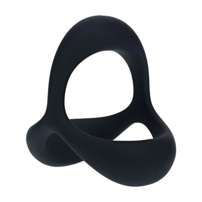 Tri O Ergo Silicone Cockring - Black - 1