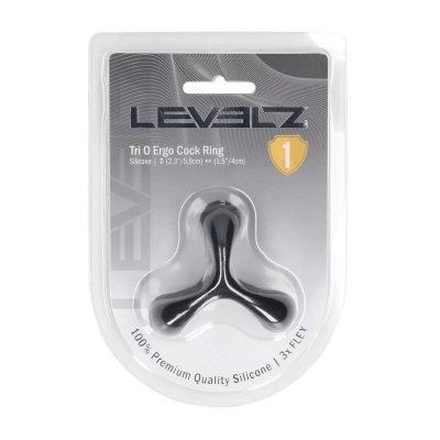 Tri O Ergo Silicone Cockring - Black - 1 2