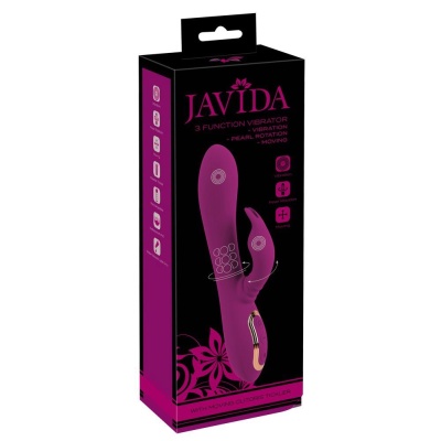 Wibrator króliczek Javida 3 Function - obrotowe perły i ruchomy stymulator łechtaczki, 23 cm - 1