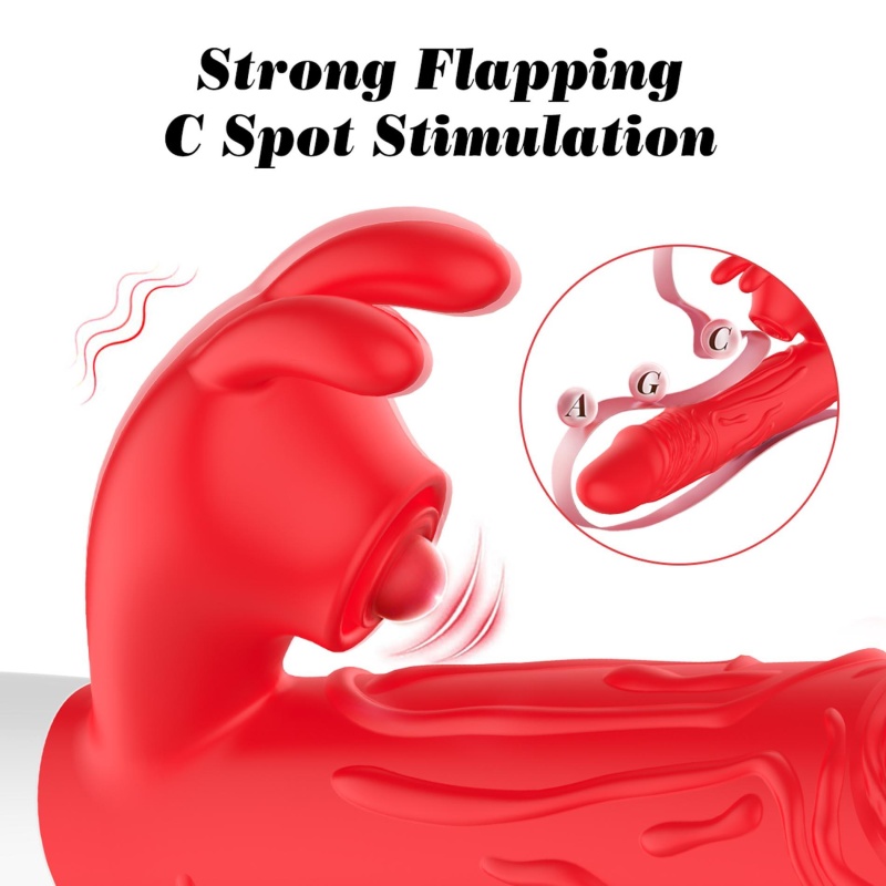 Wibrator silikonowy Silicone Vibrator 7 Vibration Modes - 7 trybów wibracji, 10 trybów ruchu góra-dół, 7 trybów uderzeń łechtacz - 7