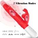 Wibrator silikonowy Silicone Vibrator 7 Vibration Modes - 7 trybów wibracji, 10 trybów ruchu góra-dół, 7 trybów uderzeń łechtacz - 8