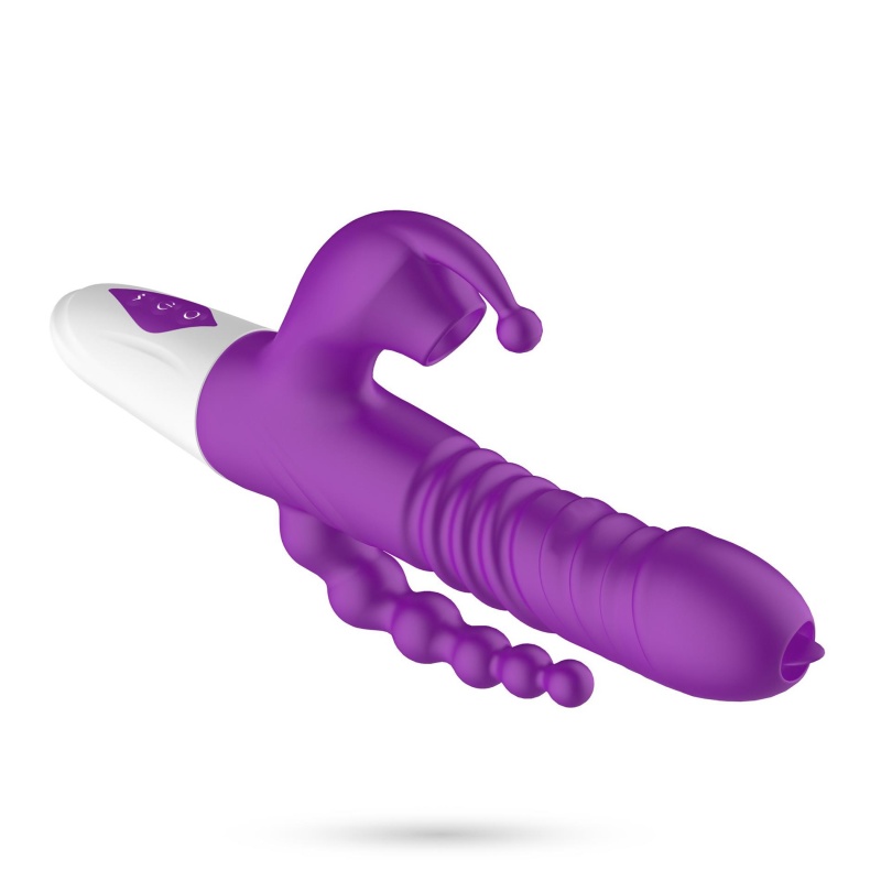 Wrangler All In One Vibrator - stymulator 3 w 1 z posuwem, ssaniem i wibracjami, długość 23 cm - 9