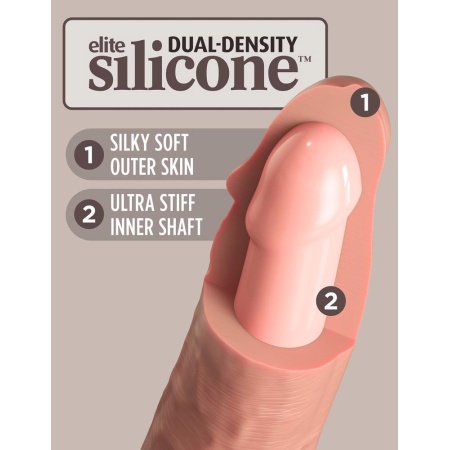 Wibrator realistyczny KCE 6 DD Vibrating Cock Light – silikon podwójnej gęstości, 10 trybów wibracji, 17,8 cm - 5