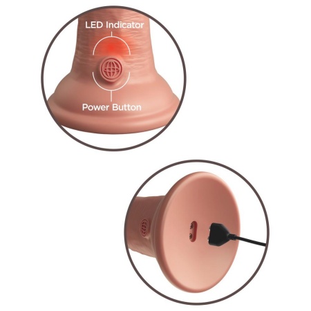 Wibrator realistyczny KCE 6 DD Vibrating Cock Light – silikon podwójnej gęstości, 10 trybów wibracji, 17,8 cm - 6