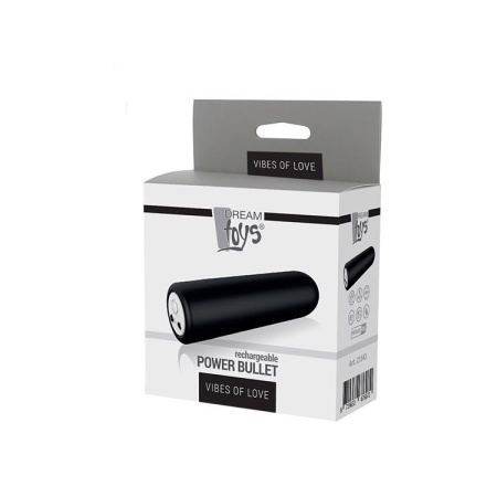 Wibrator bullet POWER BULLET BLACK - kompaktowy, 9 wzorów wibracji, silikon, ładowanie USB - 1