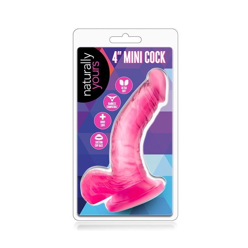 NATURALLY YOURS 4INCH MINI COCK PINK - 1