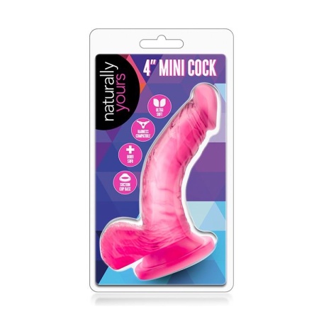 NATURALLY YOURS 4INCH MINI COCK PINK - 1