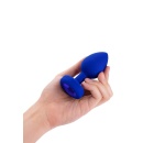 Vibrating Jewel Plug L/XL Navy - silikonowy korek analny z pilotem, szyjka 1,6 cm, długość 11,1 cm, średnica 4,5 cm - 3