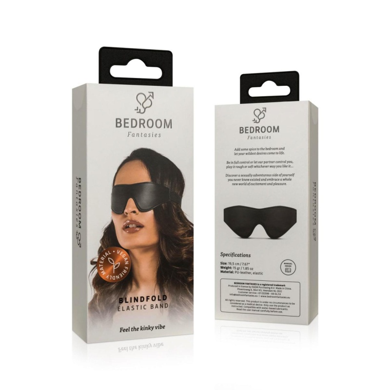 Bedroom Fantasies - Faux Leather Blindfold Black - 1