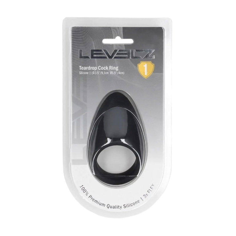 Teardrop Silicone Cockring - Black - 2