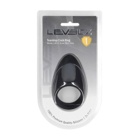Teardrop Silicone Cockring - Black - 2