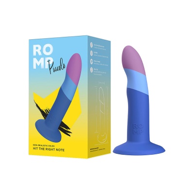 Dildo silikonowe Piccolo-X Blue z zakrzywionym trzonem o długości 12,7 cm - 1 2