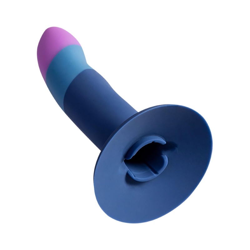 Dildo silikonowe Piccolo-X Blue z zakrzywionym trzonem o długości 12,7 cm - 3